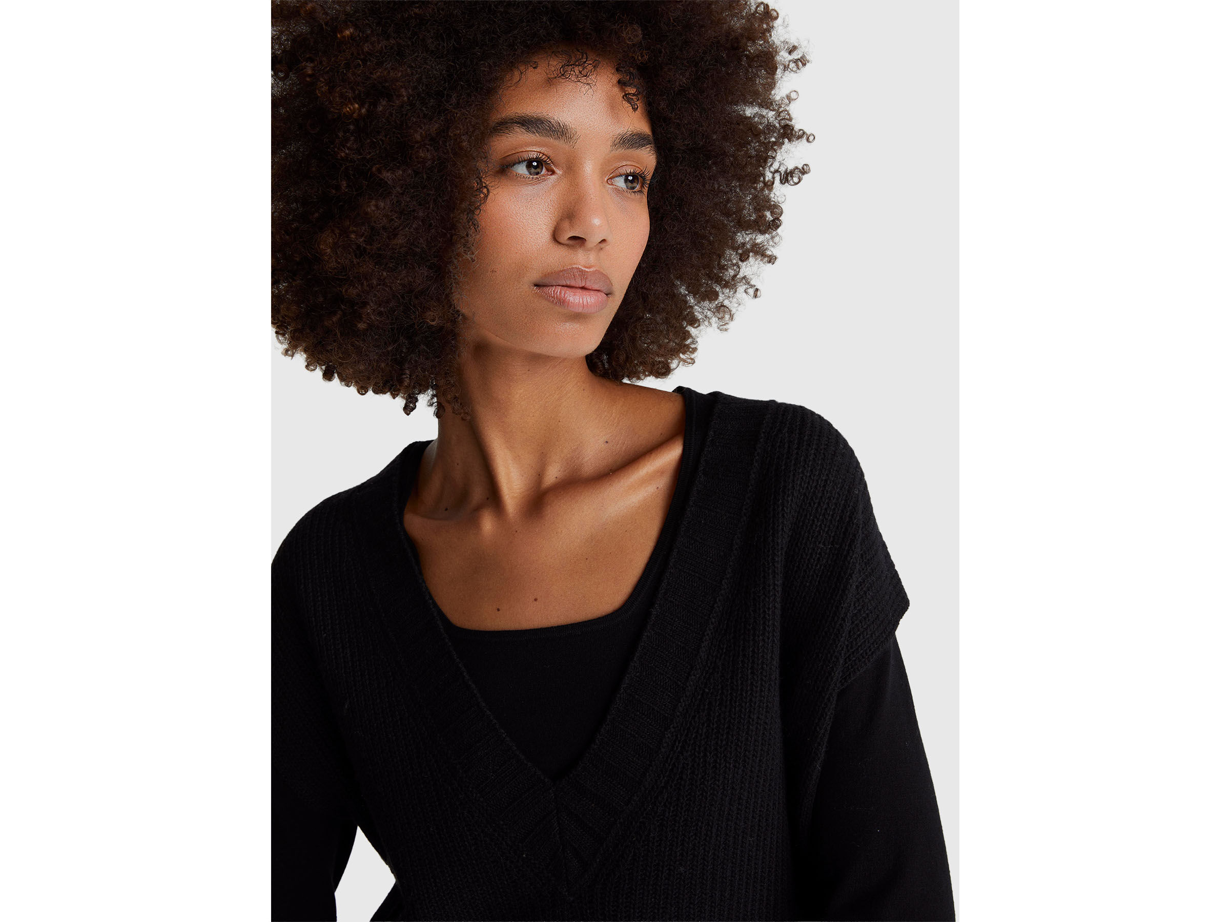 S/L V NECK SWEATER Women image number 4